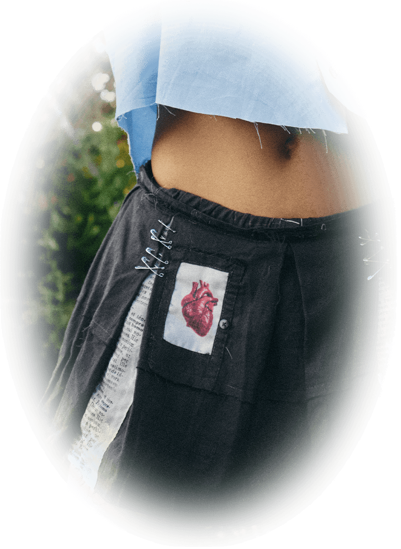 heart skirt detail